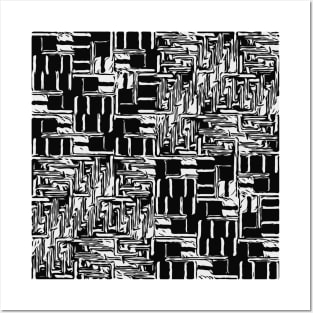 Black White Abstract Pattern Posters and Art